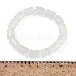 コラム天然水晶ロッククリスタルビーズストレッチブレスレット女性用男性用  内径：2.17インチ（5.5cm）&nbsp;BJEW-A148-01A-27