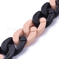 Handmade Opaque Spray Painted Acrylic Curb Chains&nbsp;AJEW-JB00619-02