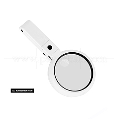 ABS Plastic Handheld and Desktop Foldable Illuminated Magnifier&nbsp;AJEW-L073-06