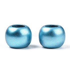 ロンデルスプレーペイントアクリルビーズ  大穴ビーズ  ライトスカイブルー  10x8mm  穴：4.8mm&nbsp;ACRP-WH0003-01E