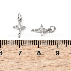 シェグレース 真鍮 マイクロパヴェ クリアキュービックジルコニア ペンダント  カドミウムフリー＆ニッケルフリー＆鉛フリー  クロスチャーム  プラチナ  11x6.5x3mm  丸カン：4x1ミリ  内径：2mm&nbsp;XGRQ2O696-453P