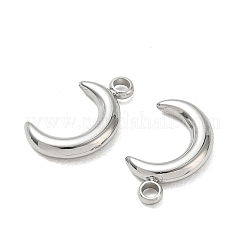 304ステンレススチールチャーム  ムーンチャーム  ステンレス鋼色  14.5x9x2.5mm  穴：1.8mm&nbsp;SA-CBA5270-06P