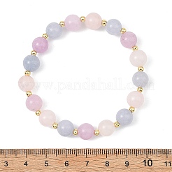 Natural Aquamarine & Rose Quartz & Amethyst Beaded Stretch Bracelets for Women&nbsp;BJEW-JB13783