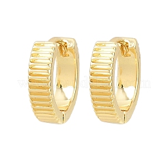 真鍮製フープピアス  ストライプ  18KGP本金メッキ  14.5x15x4mm&nbsp;EJEW-D348-22G