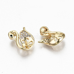 Brass Micro Pave Clear Cubic Zirconia Peg Bails Charms&nbsp;KK-R117-010-NF