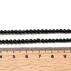 ナチュラルブラックオニキスラウンドビーズ連売り  染め＆加熱  3mm  穴：0.8mm  約116個/連  15インチ&nbsp;G-A130-3mm-K04
