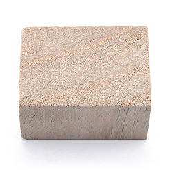 未完成の天然木ブロック  DIYクラフト用品  長方形  パパイヤホイップ  45x33x23.5mm&nbsp;WOOD-T031-02