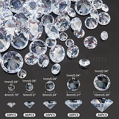 150Pcs 5 Style Cubic Zirconia Pointed Back Charms&nbsp;ZIRC-PH0001-35
