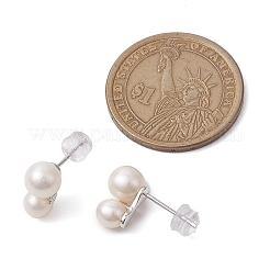 Natural Pearl Ear Studs&nbsp;EJEW-P286-24P