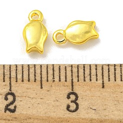 ラックメッキ真鍮チャーム  長持ちメッキ  鉛フリー＆カドミウムフリー  花  8x4x2.5mm  穴：1mm&nbsp;KKB-L075-013G-02