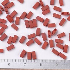 MIYUKIハーフティラビーズ  日本製シードビーズ  2の穴  （htl2315)マット不透明なテラコッタ  5x2.3x1.9mm  穴：0.8mm  約250個/10g&nbsp;X-SEED-J020-HTL2315