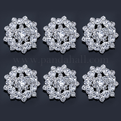 6Pcs 1-Hole Alloy Rhinestone Shank Buttons&nbsp;BUTT-CA0001-16A