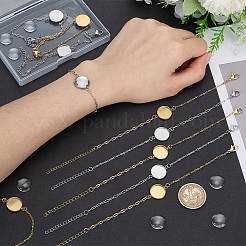 10Pcs 2 Colors 304 Stainless Steel Paperclip Chain Satellite Chain Bracelet Making&nbsp;BJEW-SP0001-31
