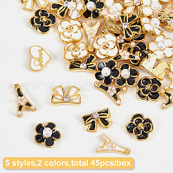 45Pcs Alloy Enamel Cabochons&nbsp;MRMJ-OC0002-27G