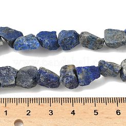 生の粗いラピスラズリビーズ連売り  ナゲット  6~24x7~16x4~10mm  穴：1mm  約25~38個/連  15.35~15.94''（39~40.5センチメートル）&nbsp;G-M453-D06
