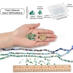3連売り3色電気メッキガラスビーズ連売り  三角形  ブルー  3.5x6x4.5mm  穴：1mm  約100個/連  13.39''（34センチメートル）&nbsp;EGLA-YW0005-06B