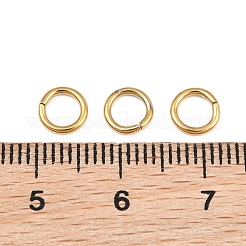 304ステンレススチールオープン丸カン  イオンプレーティング（ip）  ゴールドカラー  6x1mm  内径：4.3mm  18ゲージ&nbsp;SA-CBAF81C-01I-G