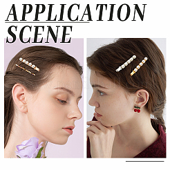 DIY イミテーションパールビーズと鉄製のワニ口ヘアクリップの作り方キット  丸いアクリルビーズで  ミックスカラー  92個/箱&nbsp;DIY-PH0008-28