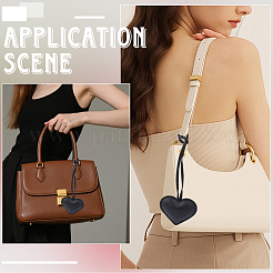 PU Leather Heart Pendant Decorations&nbsp;HJEW-CL0001-12B