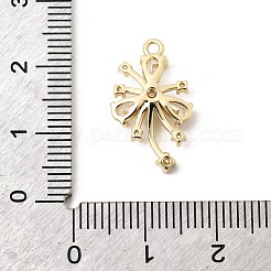 真鍮マイクロパヴェクリアキュービックジルコニアペンダント  14KGP本金メッキ  花のチャーム  20x11.5x3mm  穴：1.3mm&nbsp;KK-B179-10G-02