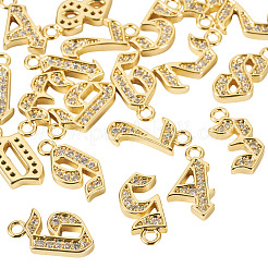 20Pcs 10 Styles Brass Micro Pave Cubic Zirconia Charms&nbsp;KK-TA0002-76
