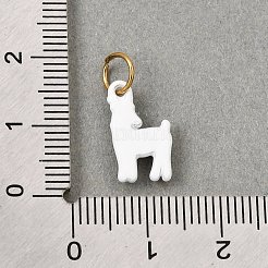 プリントされた304ステンレススチール製チャーム  鹿のチャーム  ゴールドカラー  カラフル  14.5x8x3mm  穴：4.5mm&nbsp;SA-CBA59B8-05C-G