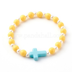 Opaque Acrylic Stretch Beaded Bracelets for Kids&nbsp;X-BJEW-JB06230