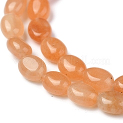 天然石レッドアベンチュリンビーズ連売り  オーバル  8x6x3.5~4mm  穴：1mm  約45~52個/連  15.16~15.74インチ（38.5~40cm）&nbsp;G-Z006-A11