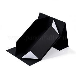 折りたたみ式厚紙箱  フリップカバーボックス  磁気ギフトボックス  長方形  ブラック  20x18x8.1cm&nbsp;CON-D011-01D