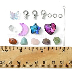 Natural & Synthetic Mixed Stone with Glass Charms&nbsp;FIND-FS0002-17
