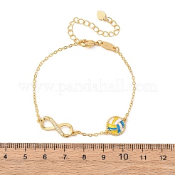 Sports Brass Micro Pave Cubic Zirconia Infinity Link Bracelets&nbsp;BJEW-D386-01B-G