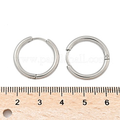 Tarnish Resistant 304 Stainless Steel Huggie Hoop Earrings&nbsp;LS-EJEW-F111B-21mm-P