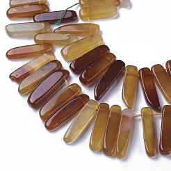 染め加工天然石瑪瑙ビーズ連売り  牙の形状  ミックスカラー  16.5~39x7.5~9.5x5.5~6.5mm  穴：1.5mm  約38~40個/連  14.8~15.3インチ（37.5~39cm）&nbsp;G-F595-G