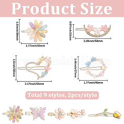 4 Bags 2 Styles Alloy & Resin Clip Hair Barrettes&nbsp;PHAR-SC0001-005