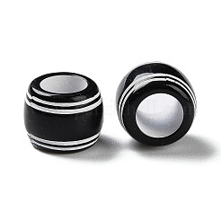 Spray Printed Opaque Acrylic European Beads&nbsp;SACR-P031-32B-01