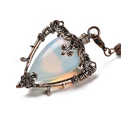 Mixed Gemstone Triangle Dowsing Pendulum Pendants&nbsp;G-G022-01R