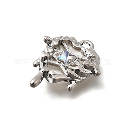 合金ラインストーンペンダント  ハート  アクリル板付き  アンティークシルバー  30x24x5.5mm  穴：2.8mm&nbsp;FIND-D305-03AS
