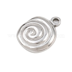 304ステンレススチールチャーム  巻貝の形をしたチャーム  ステンレス鋼色  13.5x10.5x3mm  穴：1.4mm&nbsp;SA-CBA038A-03B-P