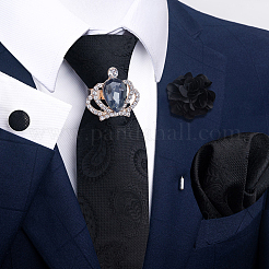 2Pcs 2 Colors Alloy Rhinestone Tie Clips&nbsp;FIND-CY0001-38A