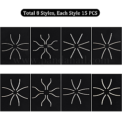 真鍮製チューブビーズ  カーブ  プラチナ  19.5~35x1.5~3mm  穴：0.5~1mm  120個/箱&nbsp;KK-PH0001-25P