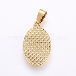 304 ステンレススチール グアダルーペの女神ペンダント  聖母マリアとオーバル  ゴールドカラー  23x14x3mm  穴：7x4mm&nbsp;X-STAS-H458-23G