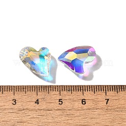 ガラスチャーム  ハート  ABカラー  多面カット  クリアAB  17x13.5x5mm  穴：1.4mm&nbsp;LS-GLAA-I057-33A