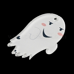 ハロウィーンプリントアクリルパーツ  ゴーストチャーム  ホワイト  41x29x2mm  穴：1.8mm&nbsp;FIND-K017-05A