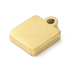 イオンプレーティング（IP）304ステンレススチールチャーム  レーザー切断  スクエアチャーム  18KGP本金メッキ  7.8x6x1.5mm  穴：1mm&nbsp;STAS-N104-07G