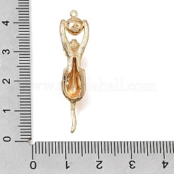 真鍮ヒートンキャップペンダント  猫の形  片穴パーツ用  18KGP本金メッキ  38x9x11mm  穴：1mm  ピン：1mm&nbsp;KK-N290-31G