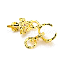 Brass Micro Pave Red Cubic Zirconia Ice Pick Pinch Bails&nbsp;KK-H452-35G-02