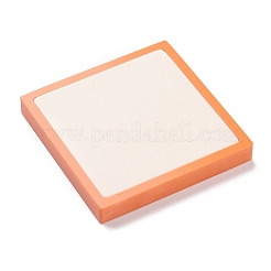 樹脂人工大理石ジュエリーディスプレイ  PUレザーと  正方形  ライトサーモン  15x15x1.2cm&nbsp;AJEW-H117-09A