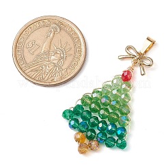 Golden Glass & Alloy Pendants&nbsp;PALLOY-JF02985