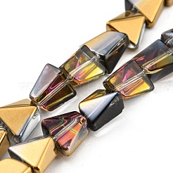 電気メッキガラスビーズセット  ファセットポリゴン  混合スタイル  ミックスカラー  8x7x5mm  穴：1mm  約80個/連  25.04インチ（63.6cm）&nbsp;EGLA-G037-06A