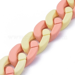 Handmade Opaque Spray Painted Acrylic Curb Chains&nbsp;AJEW-JB00618